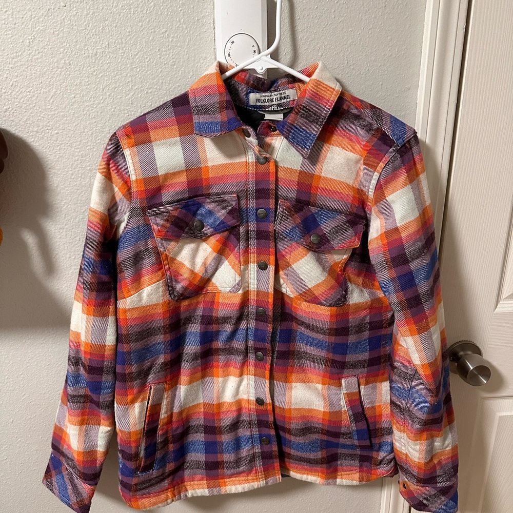 Duluth Trading Co Folklore Jacket - Orange, Purple, White
